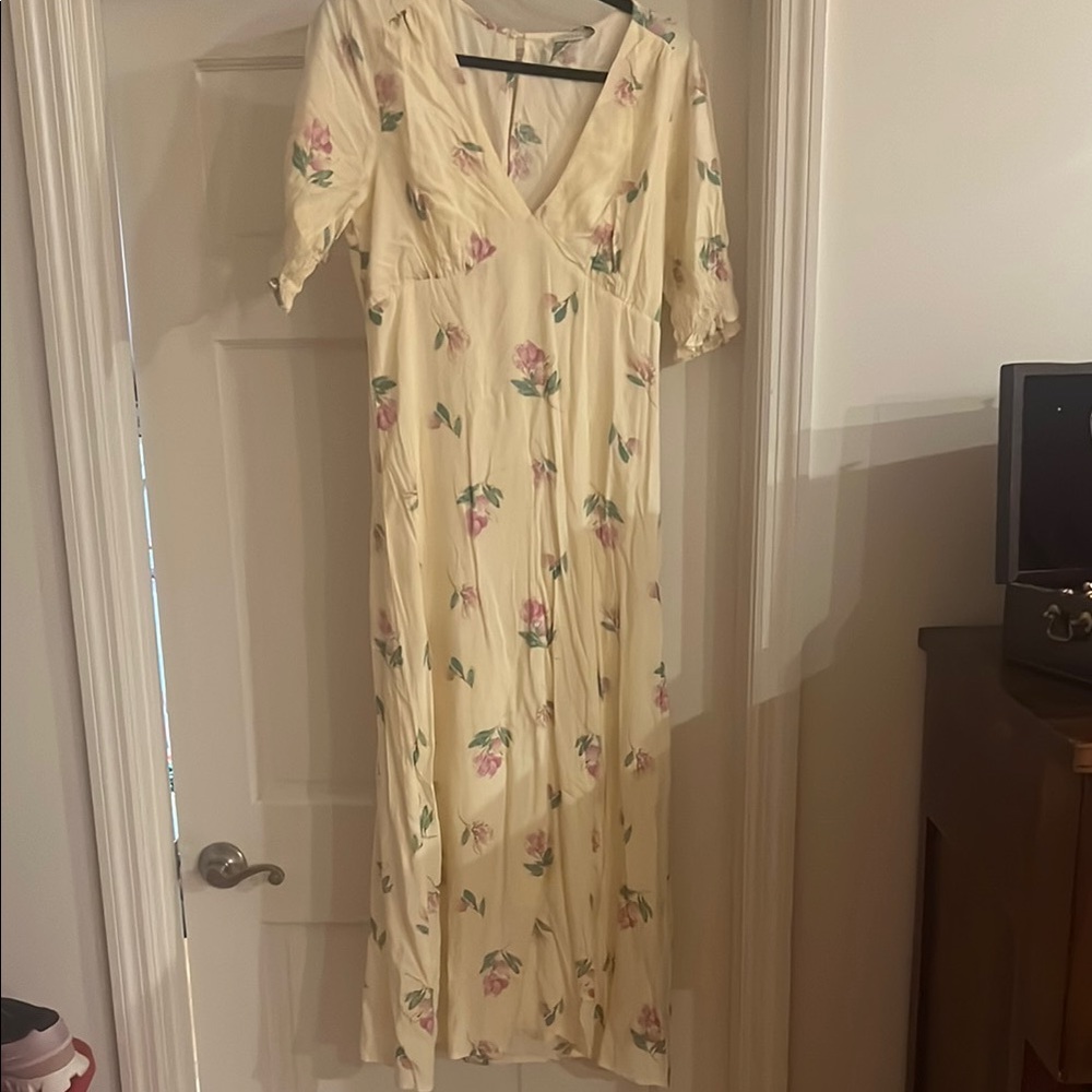 Lush Cream Flutter Sleeve Maxi Sundress